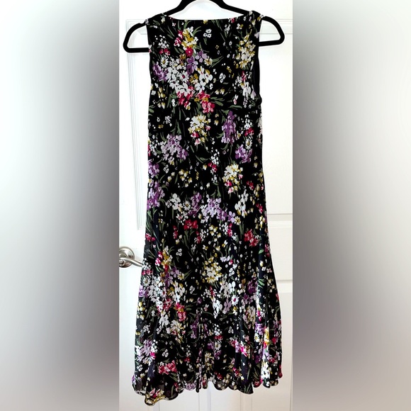 Chaps Sleeveless Multicolor Floral Midi Dress Size 12 - Picture 3 of 3